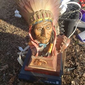 Handcrafted Native American Chief Bust Decor